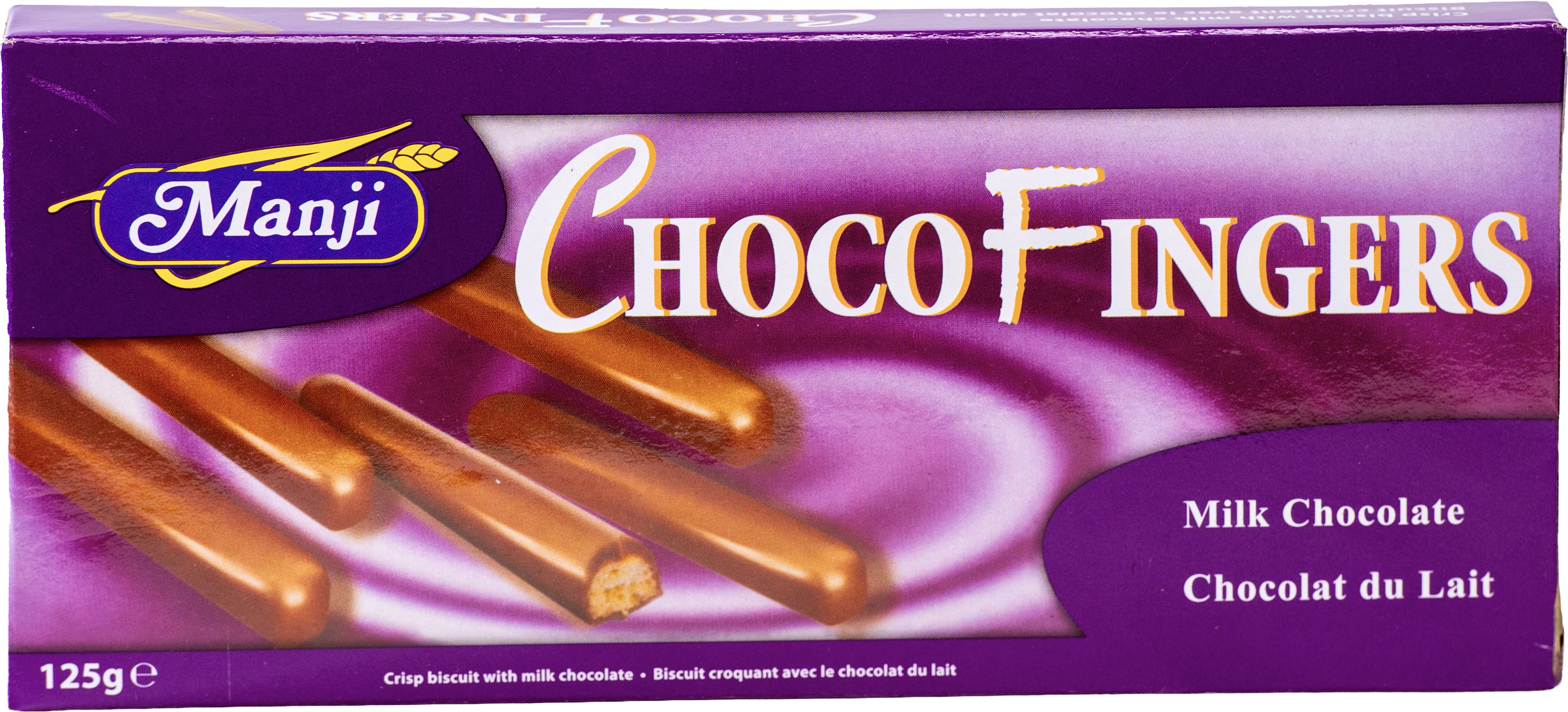 Manji Choco Fingers 125G product pack