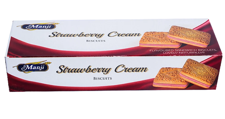 Manji Strawberry Cream Biscuits 160g pack